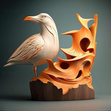 3D модель Лисичка и чайка знаменитое животное (STL)